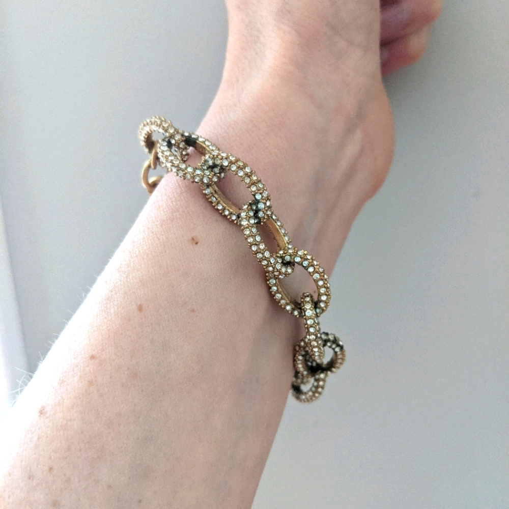 J. Crew Pave Chain Link Bracelet